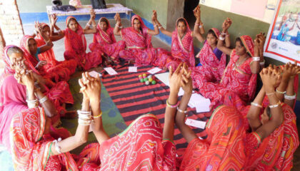 Red sarees – a symbol of empowerment in remote Rawa village